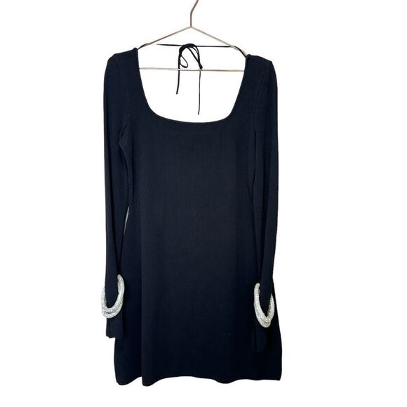 NEW MACH & MACH Olivia Crystal Bracelet Rib Knit Mini Dress Black XL - Picture 8 of 17